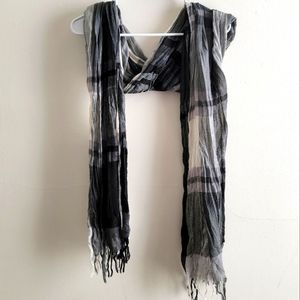 ❄️Carbon | Scarf | Gray | Plaid | White | Black | Knit | One Size | Infinity